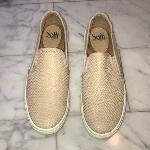 Sofft Tan Snakeskin Sneakers